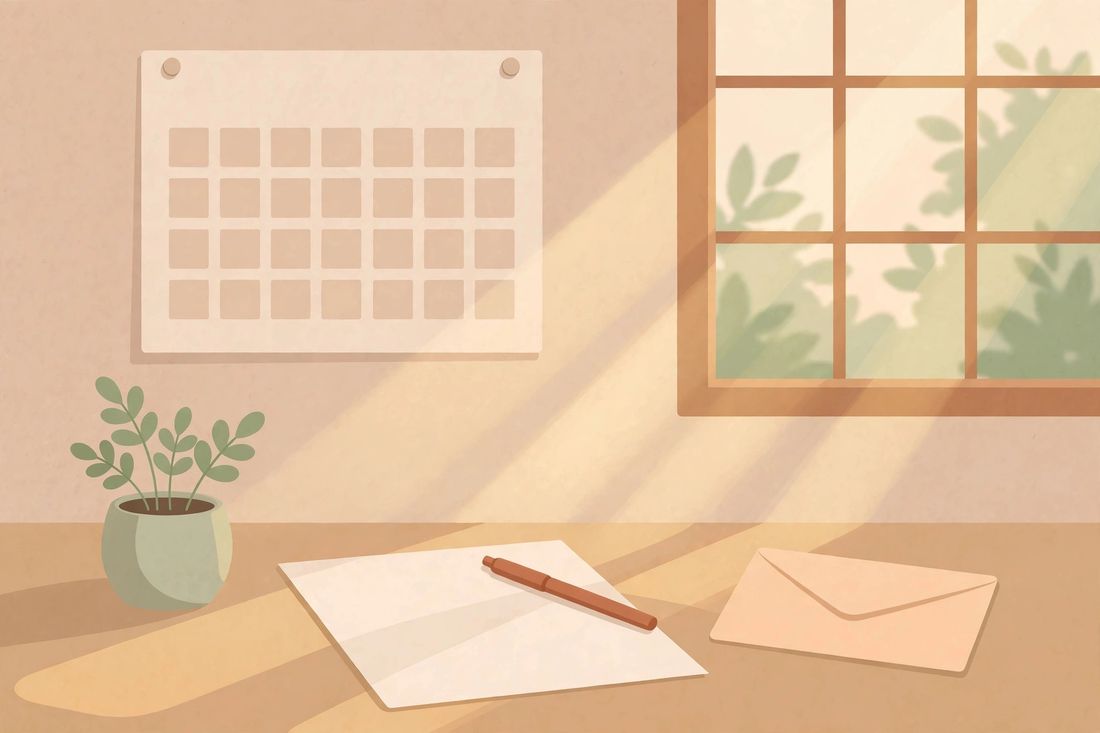 Leerer Wandkalender an einer Wand